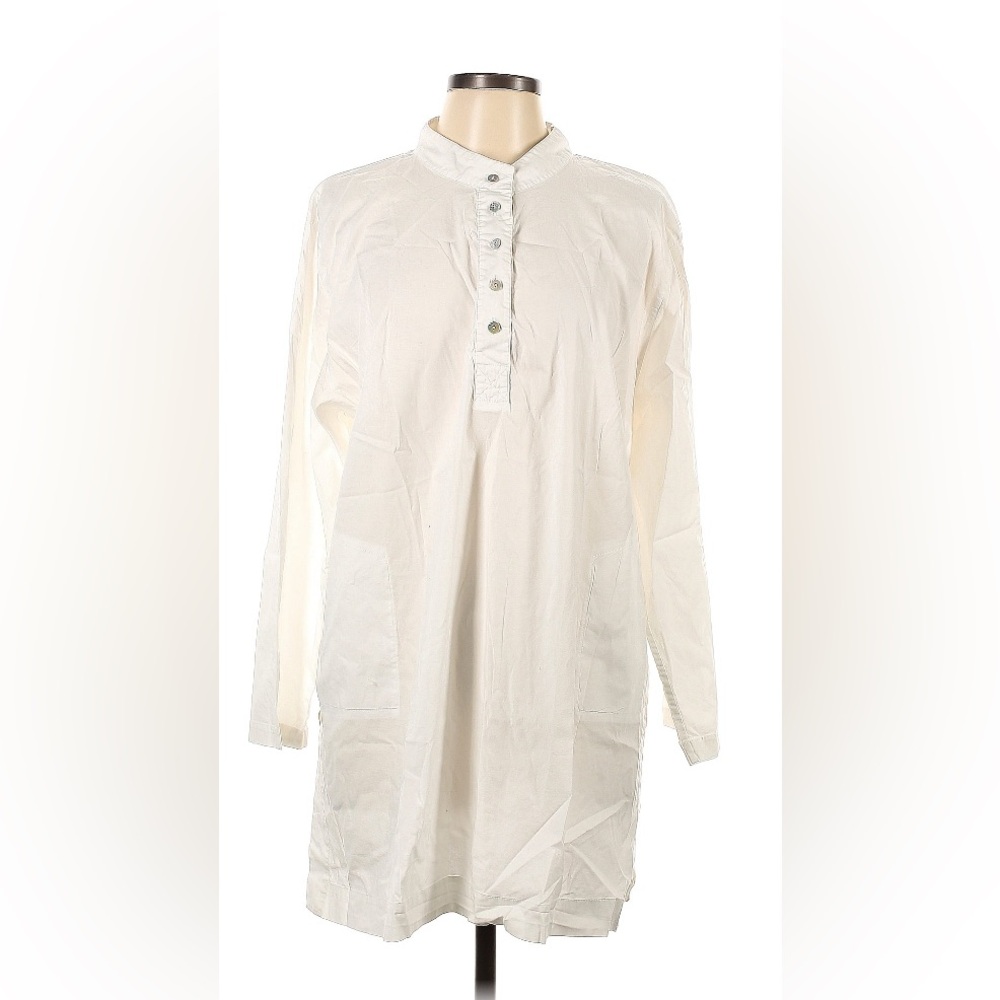 1X Eileen Fisher Organic Cotton white Tunic blouse